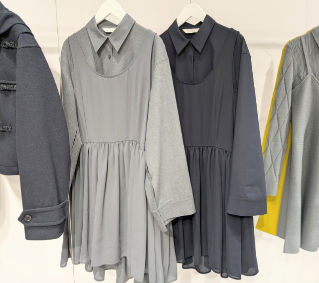 2枚の2ピースシャツミニワンピースセット