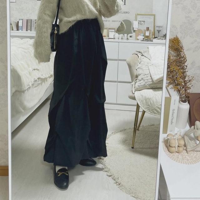 しまむら「タックコクーンスカート」