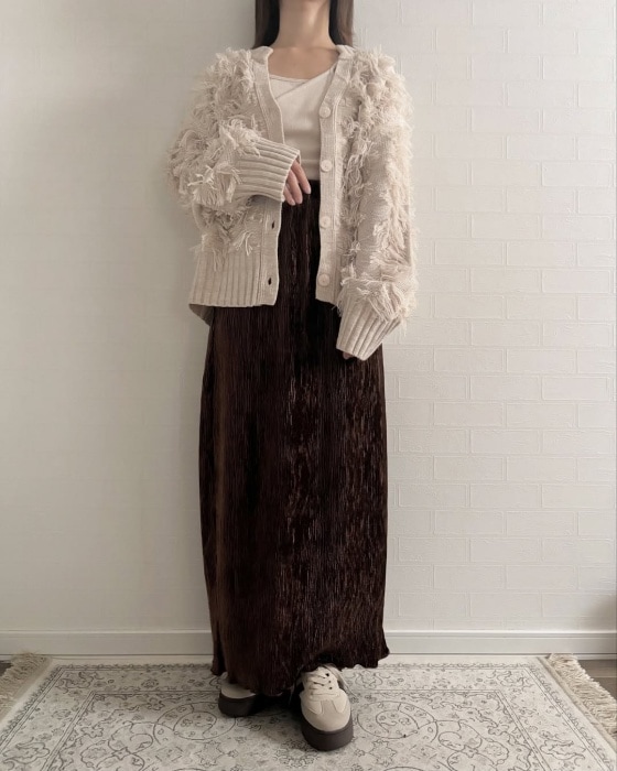 しまむら「フリンジニットカーディガン」