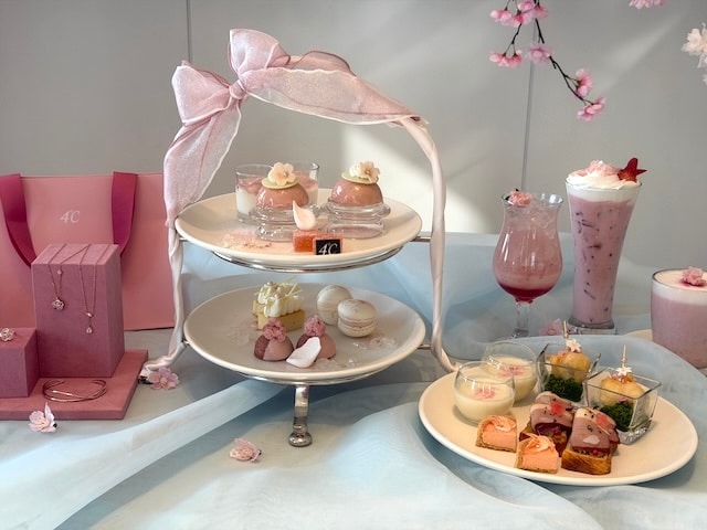 【４℃×アニヴェルセルカフェ】新作ジュエリーから着想を得たアフタヌーンティー『SAKURA Sweets Collection』期間限定開催｜みなとみらい横浜