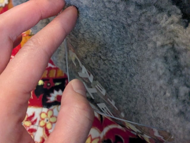 CITEN シテン クリアポケット付き もふもふボアバッグ クリアポケット部分アップ