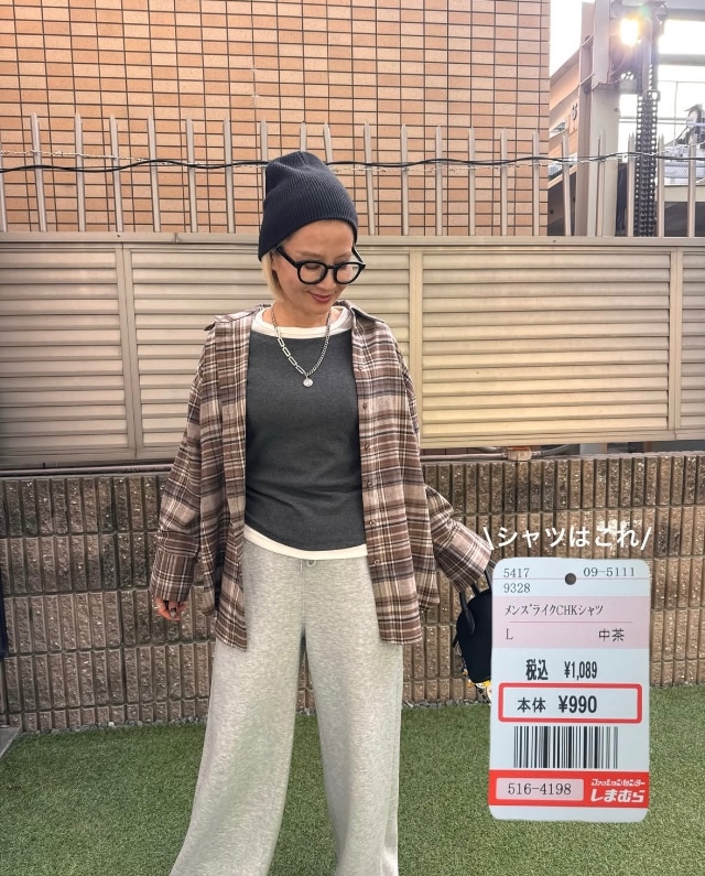 チェックネルシャツ