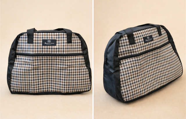 furoku2601-1 Aquascutum アクアスキュータム ボストンバッグ 正面 ポケット付き