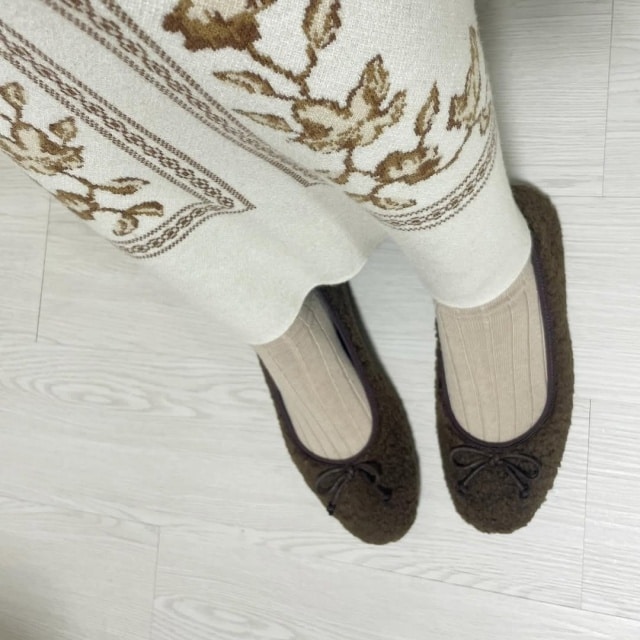 しまむら「ボアバレエシューズ」