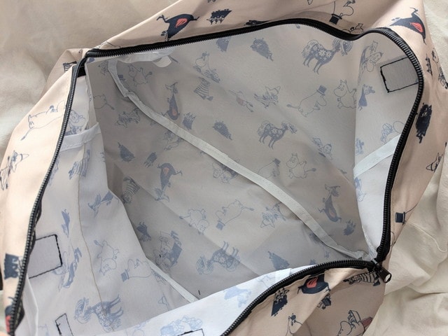 ボストンバッグ 内側 裏地 ムーミン柄