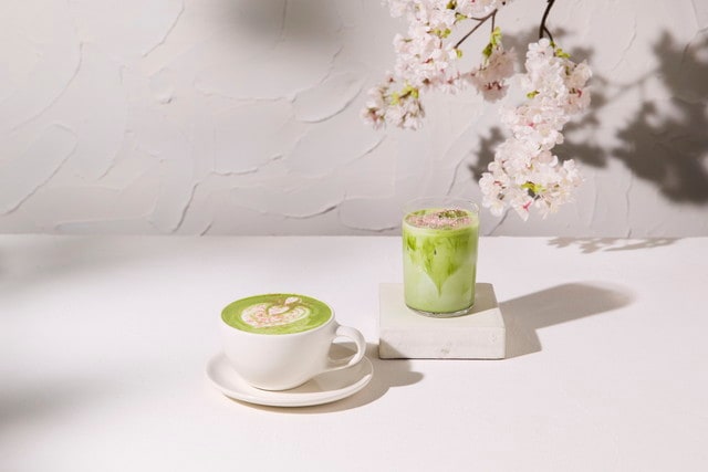 抹茶チェリーブロッサムラテ ホット＆アイス