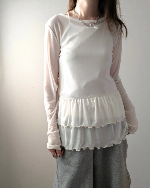 スソティアードシアーPOを着用