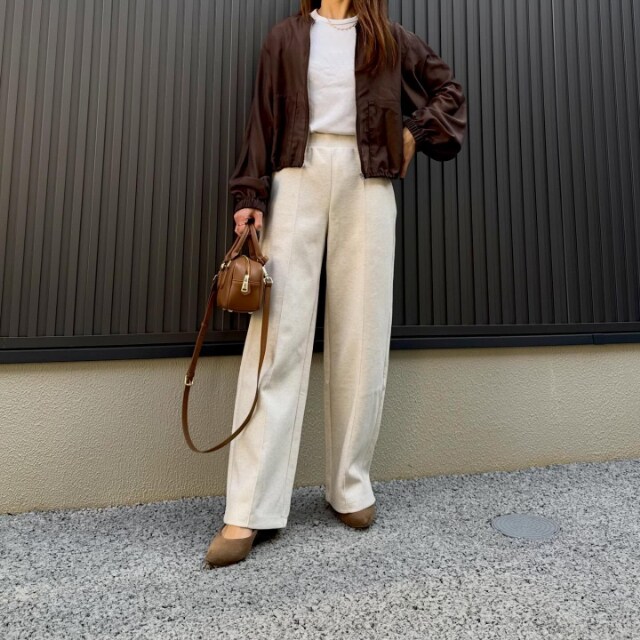 シアーブルゾンを着たコーデ