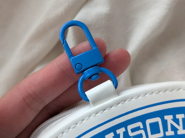 LAWSONミニポーチ 内側ストライプ生地とポケット構造