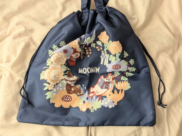 ムーミン刺しゅう巾着トート 全体
