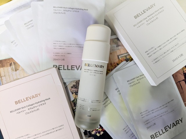 BELLEVARYの化粧水・セラムチャージマスク・モイストスージングマスクのラインナップ全体