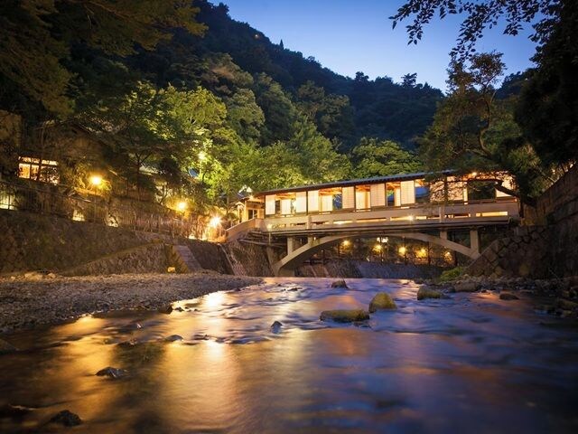 有馬温泉 月光園 游月山荘の月光橋の夜景