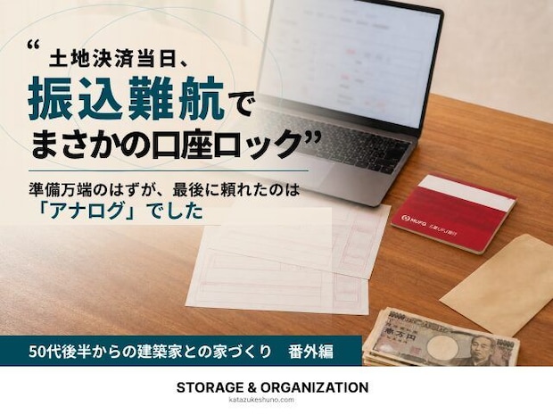 土地決済当日に振込トラブル！最後に頼れたのは「アナログ」でした【50代後半からの建築家との家づくり・番外編】