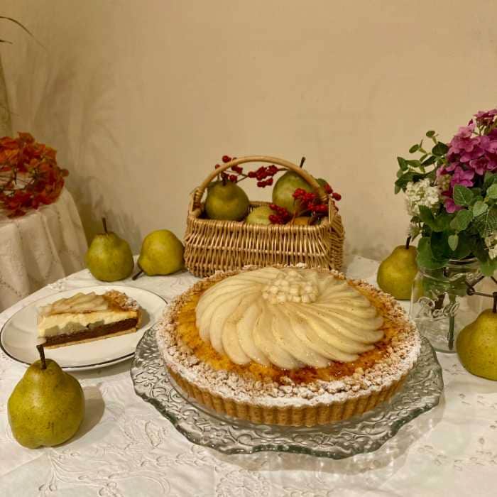 キル フェ ボンの洋梨のシブーストとチョコレートのタルト