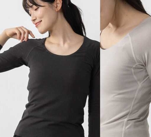 KEYUCAの新作インナーで冬支度♡「H保湿Uネック発熱綿混あたたかインナー」