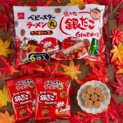 築地銀だこ監修！ベビースターラーメン丸の“たこ焼ソース味”が6袋入で再登場♡