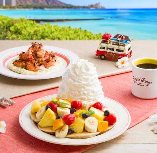 Eggs’nThingsホリデー限定♡新年を祝う華やかパンケーキと海老料理