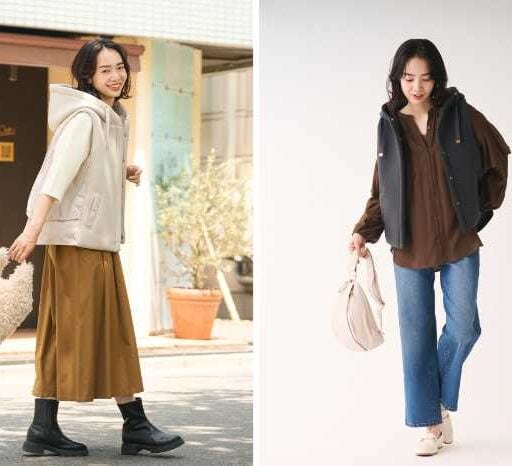 KEYUCA新作♡秋の着回し抜群「ダンボールコンビフードベスト」