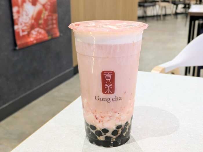 ゴンチャのいちご杏仁④