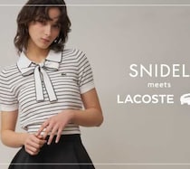 SNIDEL×LACOSTE初コラボ登場、上品スポーティな大人フェミニンスタイル