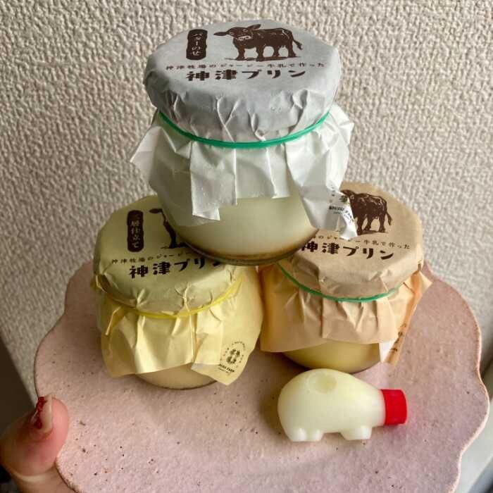 神津牧場の神津プリン3種