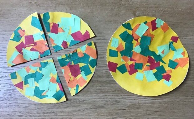 ピザ作りで「切る」→「貼る」の発展遊び