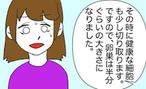 「卵巣が半分になりました」医師の言葉にショックもあり安堵な気持ちもあり＜半分になった卵巣＞