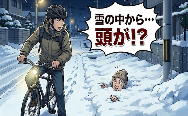 「助けなきゃ」夜の雪道で視界に入った違和感…側溝で動けなくなっていた高齢女性の救出劇【体験談】
