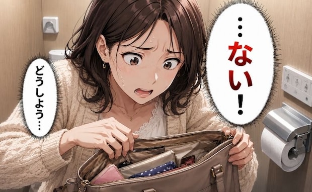 「かばんの中にない!」外出先のトイレで生理が始まってしまった。絶体絶命のピンチを乗り切った方法は