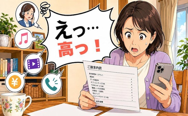 50代、スマホへ変更するも使いこなせないまま契約が増え…毎月の請求に驚いた話【体験談】