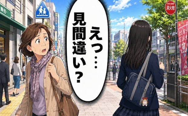 「えっ、見間違い…?」前を歩く女子高生の器用な仕草。街中で二度見したワケは【体験談】