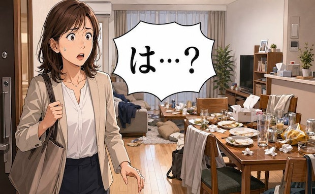 「は…?」仕事帰りの自宅が散らかり放題…相談なしに友人を招く夫の無神経な言い分とは【体験談】
