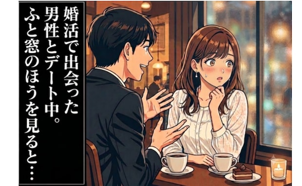 婚活で出会った男性とデート中にふと窓を見ると…「えっ…！？」すぐに婚活休止を決意した私