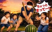 「えっ、ウソでしょ！？」夏のスイカ割りで、長男が大号泣！？妻も激怒することに…なぜ！？