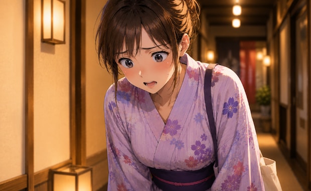 彼との温泉旅行中。「実はティッシュを仕込んでいまして」…なんて言えない!?就寝前にパニック!?