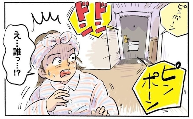 ドンドン!「出てきて!」深夜、急に玄関のドアを激しく叩く音が⇒覗き穴を覗いてみると…