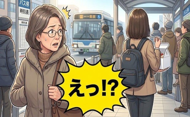 「二度見してしまった…」朝のバス停で目にした若い女性の行動に戸惑ったワケは【体験談】