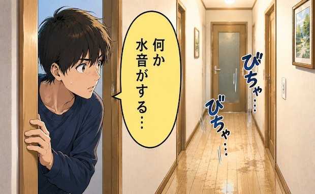 「何か水音がする…」深夜に響く不気味な音。廊下に向かった私が目にした光景とは【体験談】