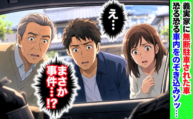 義父「すぐ来てくれ！駐車場に不審な車が…」駆けつけると車内にゾッ…→警察に通報。現れた持ち主は？