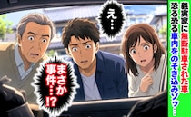 義父「すぐ来てくれ！駐車場に不審な車が…」駆けつけると車内にゾッ…→警察に通報。現れた持ち主は？