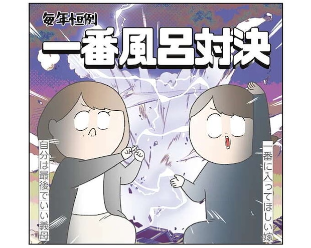 毎年恒例「一番風呂対決」義母に一番に入ってほしい嫁VS自分は最後でいい義母/チリもつもれば福となる2