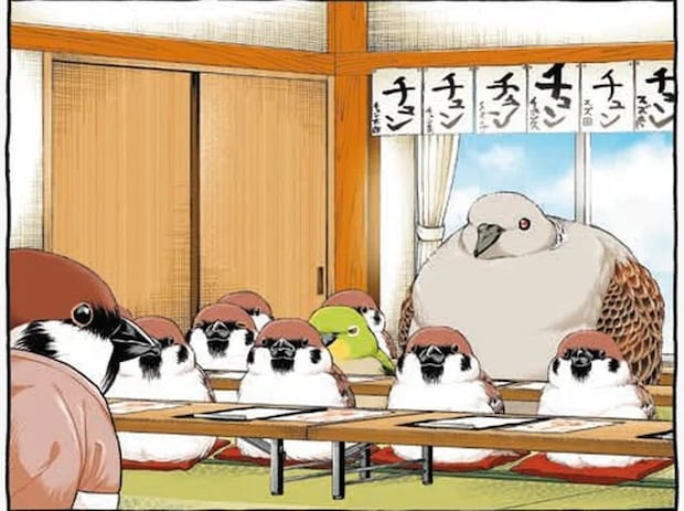 豪快な書きっぷりに驚愕！ 書道教室で出会ったメジロは「チュンチューバー」／キジバトくん日記