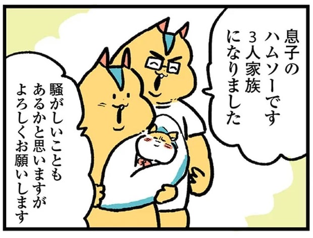 「ほええ」ひどいつわりを乗り越え出産した息子。大家さんに会わせてみたら...意外な反応!/大家さんとハムソー