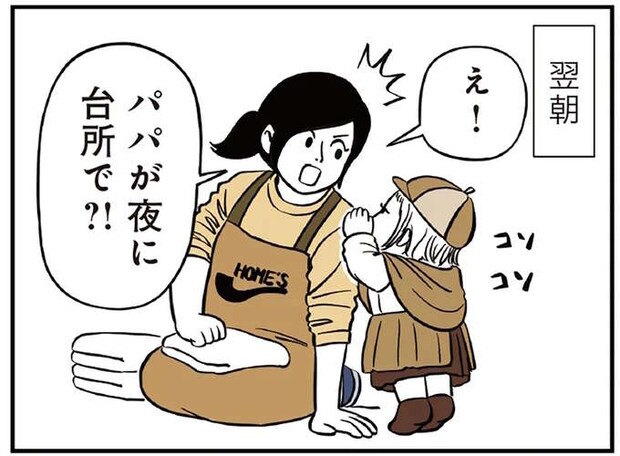 キッチンでコソコソするパパさん。ママさん&ムスメちゃんが現場に踏み込むと...おお/着ぐるみ家族