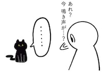 「ニャ」。心配してくれてる!? 飼い主のくしゃみに合わせて鳴く黒猫／黒猫ろんと暮らしたら