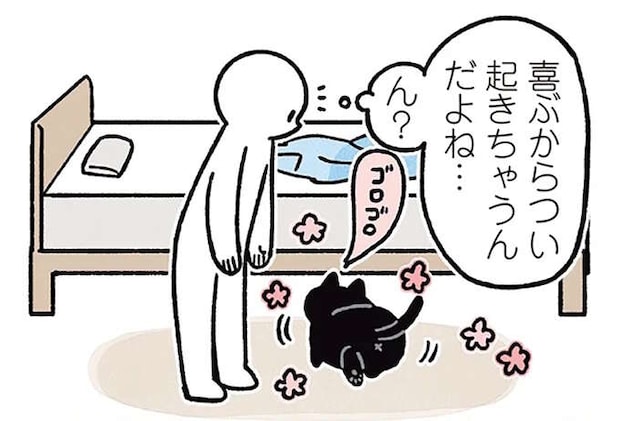 午前5時に鳴きまくる猫。飼い主が起きて大喜びしたと思ったら...えっ？／黒猫ろんと暮らしたら3