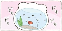はじめてのお友だち。 気に入った？ それとも...不安と期待にソワソワ／金魚鉢ちゃん ずっといっしょのまいにち