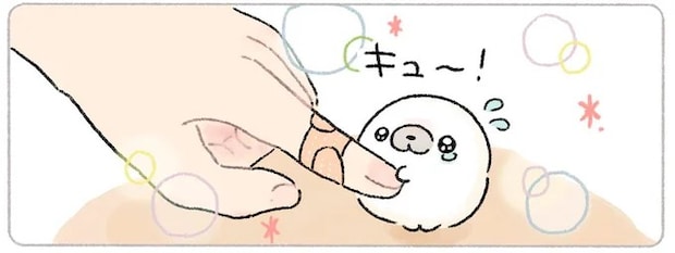 料理中に指を切っちゃった！ それを見たあざらしは...おひとりさまが涙する嬉しさ／ちょこんとあざらし