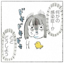 何かの感染症⁉ どどどうしよう。愛猫の顎にできものが...慌てて受診したら／うちの猫は今日も塩対応