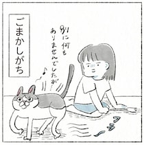 猫は失敗すると「別に...」みたいな態度でごまかしがち。さらに...！／うちの猫は今日も塩対応